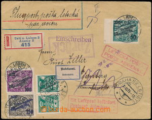 166834 - 1926 PRAGUE - NORIMBERK, Reg and airmail letter to Germany, 