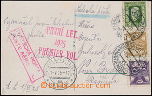 166860 - 1925 1. let MARIÁNSKÉ LÁZNĚ - PRAHA, Let pohlednice zasl
