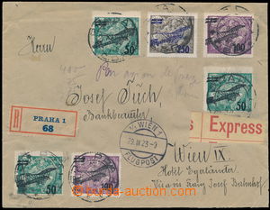 166866 - 1923 PRAHA - VÍDEŇ, R+Ex+let dopis zaslaný do Rakouska, v