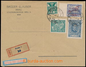 166903 - 1920 PRAGUE - STRASBOURG, registered airmail letter to Bern 