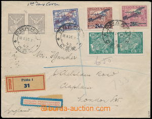 166906 - 1920 PRAGUE - LONDON, commercial R+let letter to England fli