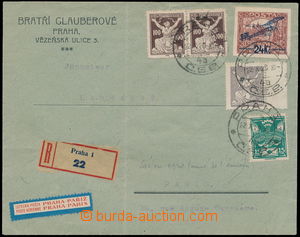 166907 - 1920 PRAGUE - PAŘÍŽ, commercial R+let letter to France fl