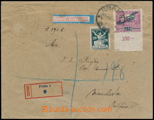 166915 - 1920 PRAGUE - LONDON, R+let letter to Manchester flight CFRN