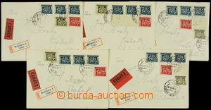 166967 - 1945 sestava 8ks stejných R+Ex dopisů, vyfr. zn. Bratislav
