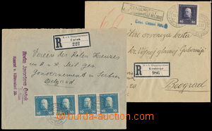 166987 - 1917 SERBIA  2 commercial Reg letters with FP issue Franz Jo