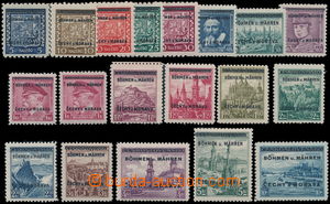166988 - 1939 Pof.1-19, Přetisková emise, kompletní série; 6ks zk