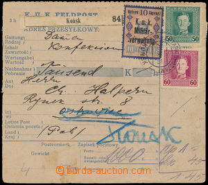 166990 - 1918 POLAND parcel card of field post without left part, wit