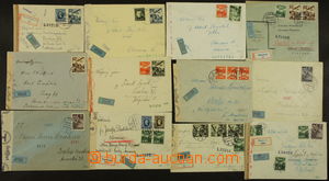 167029 - 1941-43 sestava 12ks dopisů do Protektorátu vyfr. letecký