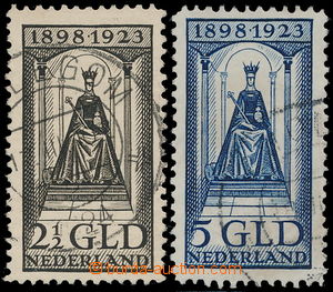 167074 - 1923 Mi.132-133, 25 anniv of the Queen Vilhemine reign, valu