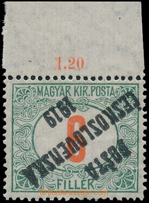 167112 -  Pof.134 Pp, Red numerals 6f, inverted overprint IV. type, w