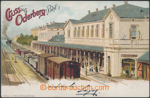 167205 - 1900 BOHUMÍN (Oderberg) - nádraží, barevná litografie; 