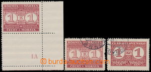 167287 - 1939-40 Pof.PD1KD, Definitivní vydání 1K červená, prav