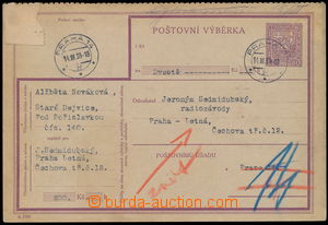 167306 - 1939 CPV12, poštovní výběrka Znak 80h, podaná 14.III.39