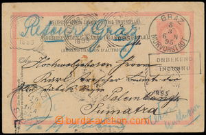 167446 - 1895 postcard Franz Joseph 5 Kreuzer red for abroad, sent to