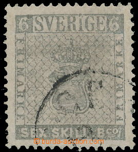 167453 - 1855 Mi.3a, Znak 6Skill šedá, pěkný a dobře centrovaný