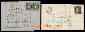 167454 - 1849 2 letters with Mi.3x (2), 3y, Ceres 20C black, white pa
