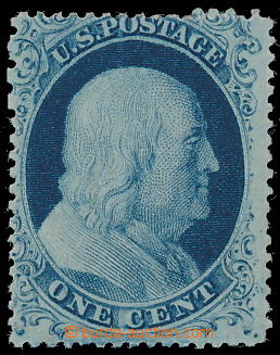 167457 - 1861 Sc.20, Franklin 1c blue; new gum, overall very nice cla