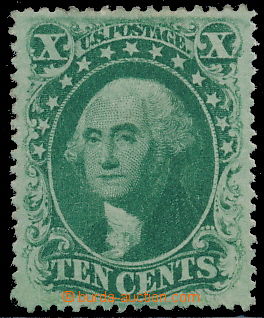 167459 - 1857 Sc.32, Washington 10c II. typ zelená; vpravo opravená