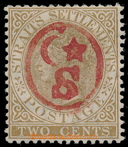 167463 - 1882 SELANGOR Sc.2, SG.-, 1. independent issue - red Opt  Cr