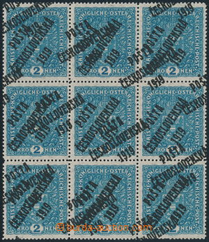 167497 -  Pof.48II Pd, Znak 2K světle modrá, 9-blok(!) s dvojitým 