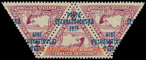 167501 -  Pof.55 with production flaw, Express stamp 2h violet, strip