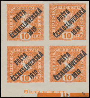 167503 -  Pof.63, Mercure 10h orange, LL corner blk-of-4 with plate m