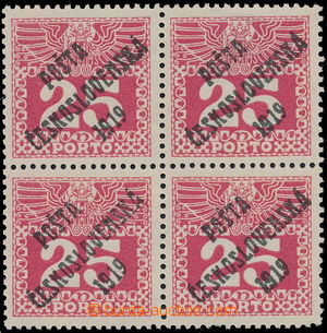 167506 -  Pof.69, Big numerals 25h, block of four; 1 stamp with Ameri