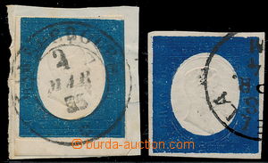 167562 - 1854 Sas.8, 8c, Viktor Emanuel II. 20C modrá - krajový kus