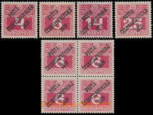 167594 -  Pof.66-69, Large numerals, values 4, 6, 14 and 25h, supplem