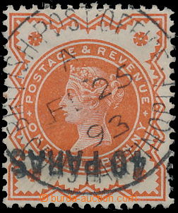 167661 - 1893 LEVANTE  SG.7var., Viktorie 1/2P oranžová s PŘEVRÁC