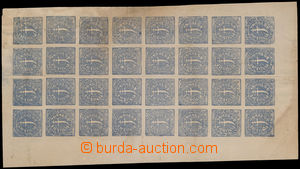167662 - 1877 SG.1, Znak 1docra modrá, kompletní tiskový list; sto