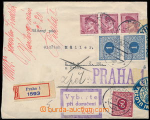 167701 - 1938 DEAD LETTER OFF. PRAGUE  undeliverable Reg letter retur
