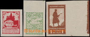167722 - 1919 Pof.PP2-PP4, Silhouette 25k-1Rbl, complete imperforated