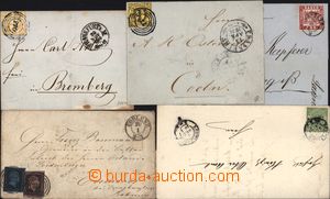 167737 - 1854-70 5 classic letters, various frankings, i.a. 1x Baden,