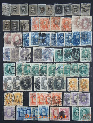167755 - 1850-1900 comp. of stamps on two-sided filled card A4, conta