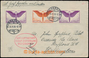 167785 - 1930 SCHWEIZ /  Englandfahrt  Let zaslaný dopis do Anglie, 