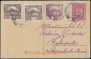 167787 - 1919 CPŘ2, Koruna 10h karmínová, I. část dvojité dopis