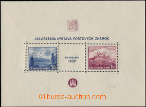 167801 - 1937 Pof.A329/330 production flaw, miniature sheet BRATISLAV