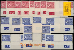 167828 - 1939 Pof.DL1-14, complete set horiz. trhaných gutter, vario