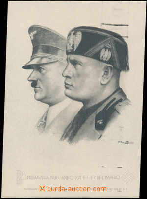 167891 - 1938 Htler - Musolini, kreslná s portréty obou diktátorů
