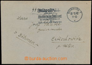 167899 - 1942 SS FELDPOST  dopis zaslaný do Protektorátu, SR DUISBU