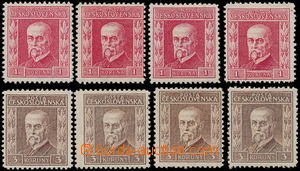 167902 - 1925 Pof.197, 198, Gravure 1CZK red and 3CZK brown, complete