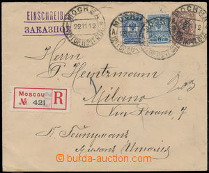 167931 - 1912 celinová obálka 3K/5K zaslaná jako R z Moskvy do Mil