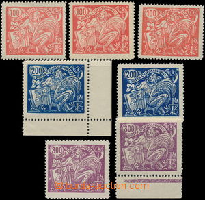 167938 -  Pof.173A-175A, comp. 7 pcs of with line perforation 13¾