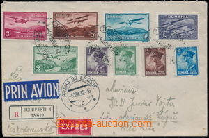 167983 - 1932 BUCHAREST - PRAGUE, Reg + express and airmail letter to