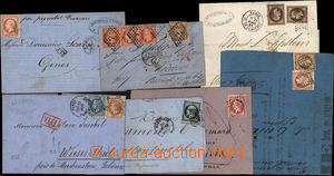 168067 - 1853-1862 sestava 7ks dopisů se známkami Napoleon III., 2-