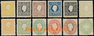 168119 - 1870-1884 Novotisky, krejcarové známky II.-IV. emise, 12ks