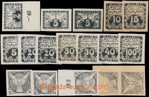 168172 - 1918-1919 PLATE PROOF  comp. 9 pcs of black-prints stamp. Po