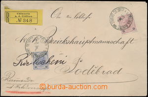 168217 - 1895 R-dopis do Poděbrad, Rückschein, vyfr. zn. FJ 15Kr a 