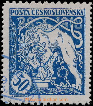 168270 -  Pof.29D, Lev trhající okovy 50h modrá, ŘZ 13¾ : 10